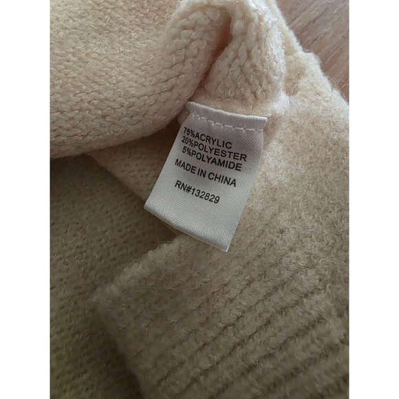 NWT Superdown Size Small Rudie Sparkle Sleeve Cream Turtleneck Sequin Dress Slit - Picture 8 of 9